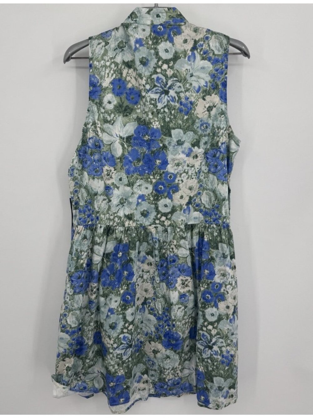Tuckernuck Jardin de Fleurs Sleeveless Royal Shirt Dress sz M Watercolor Floral - Picture 6 of 6